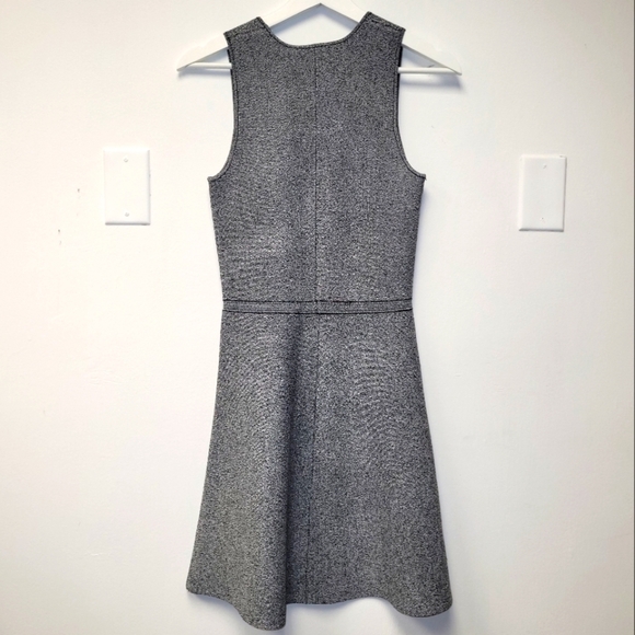 Theory Marl Flare Black, White Grey Knit Sleeveless Dress Size P - Picture 5 of 16